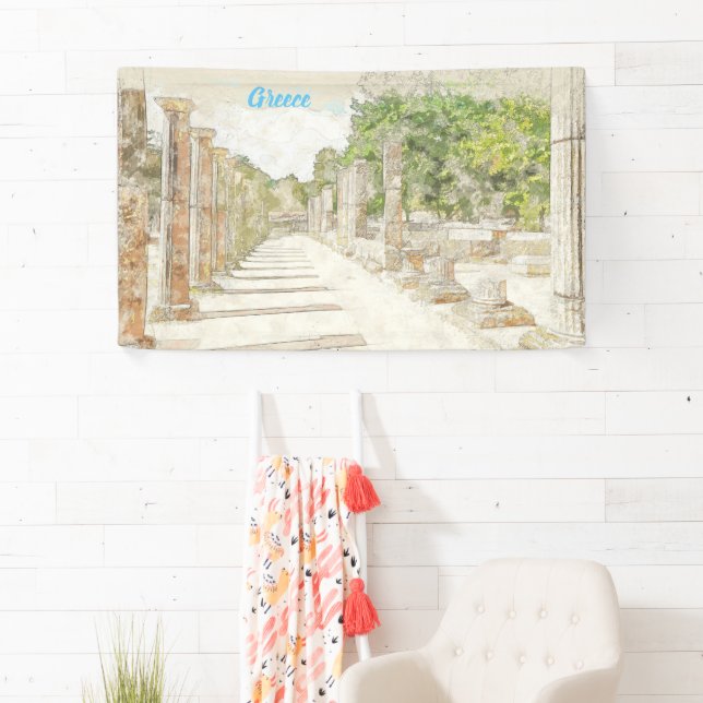 Banderoles Olympia antique, Elis Grèce - Archaeolog historiqu (En situation)