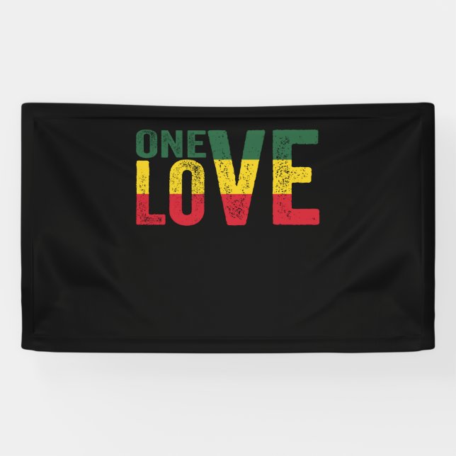 Banderoles One Love Jamaican Rasta Reggae (Horizontal)