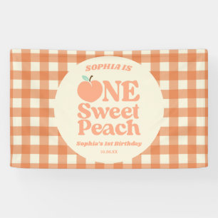 Banderoles One Sweet Peach Orange Première fête d'anniversair