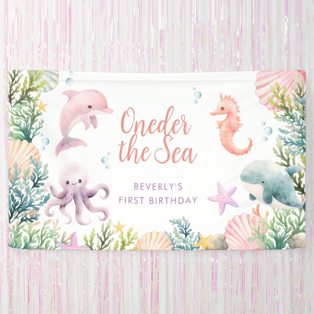 Banderoles Oneder The Sea 1st Birthday Girl (Créateur téléchargé)
