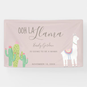 Banderoles Ooh La Llama Baby shower Succulents gris clair