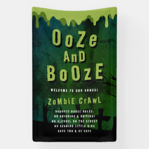 Banderoles Ooze Et Boze Halloween Zombie Crawl Bienvenue