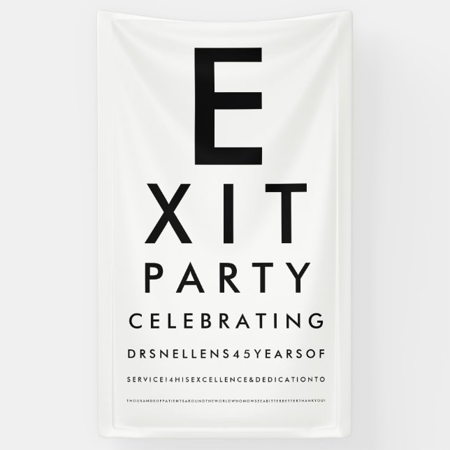 Banderoles Optometrist Ophthalmologist Exit Retirement Party (Vertical)
