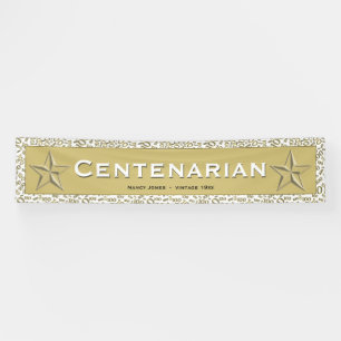 Banderoles Or d'anniversaire de "CENTENARIAN" 100th/motif