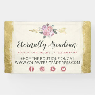 Banderoles Or floral de Bohème fascinant Boho de flèches chic