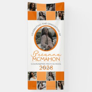 Banderoles Orange 2 Toned Photo Collage Graduation Vinyl