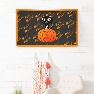 Banderoles Orange Black Typographie Motif Halloween Party