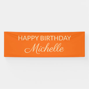 Banderoles Orange Editable Color Happy Birthday Name Banner