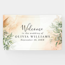 Orange Elégant romantique eucalyptus feuille rusti