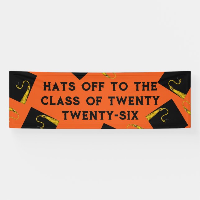 Banderoles Orange Graduation 2025 Senior Class (Horizontal)