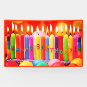 Banderoles Orange Joyeux anniversaire