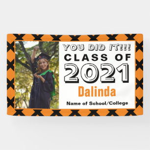 Banderoles Orange & Noir Vous L'Avez Fait Graduation