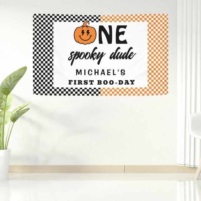 Banderoles Orange One Éffrayant Dude Halloween 1er anniversai (Créateur téléchargé)