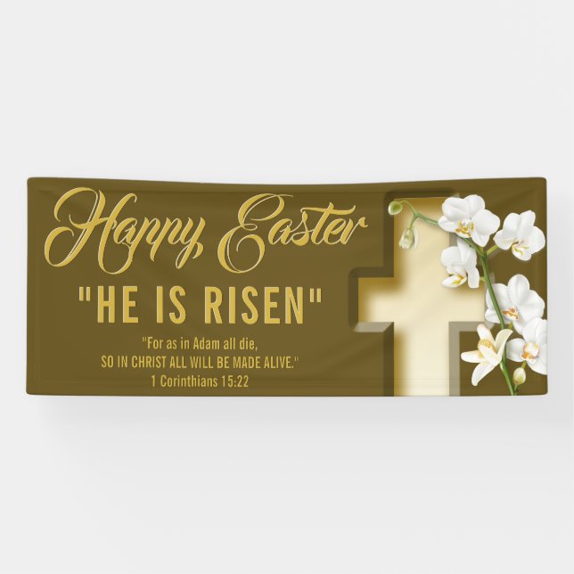 Banderoles Orchid Lily Cross Pâques (Horizontal)