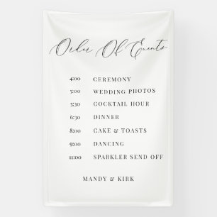 Banderoles Ordre des événements Panneau de mariage Calendrier