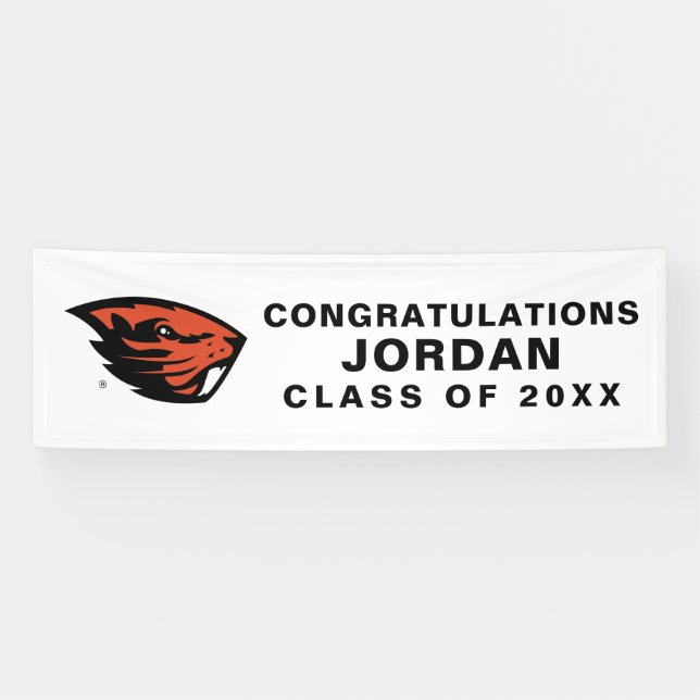 Banderoles Oregon State Beavers | Tête de castor (Horizontal)