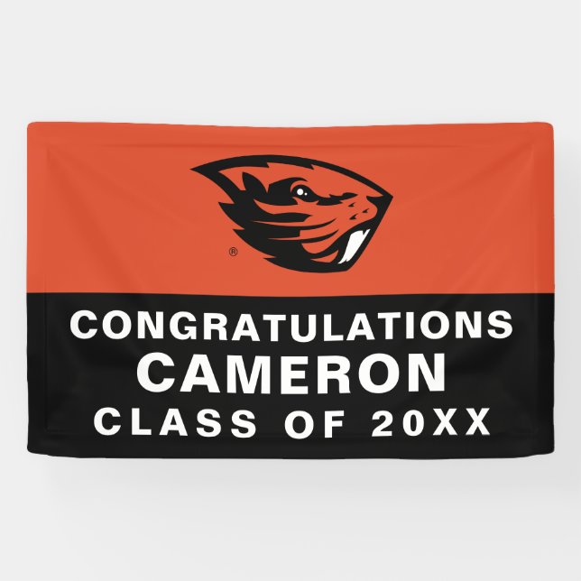 Banderoles Oregon State Beavers | Tête de castor (Horizontal)