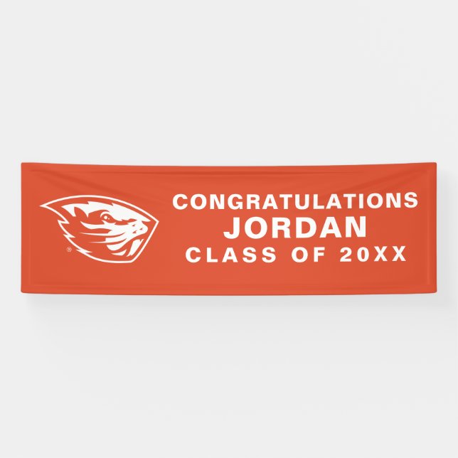 Banderoles Oregon State Beavers | Tête de castor (Horizontal)