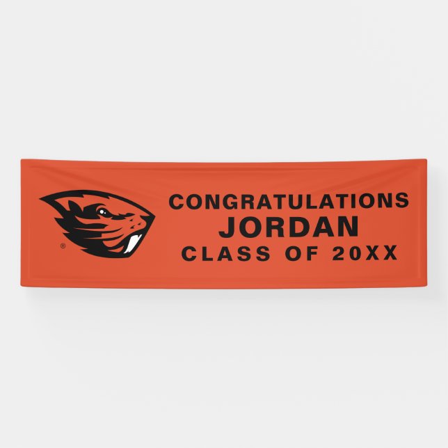Banderoles Oregon State Beavers | Tête de castor (Horizontal)