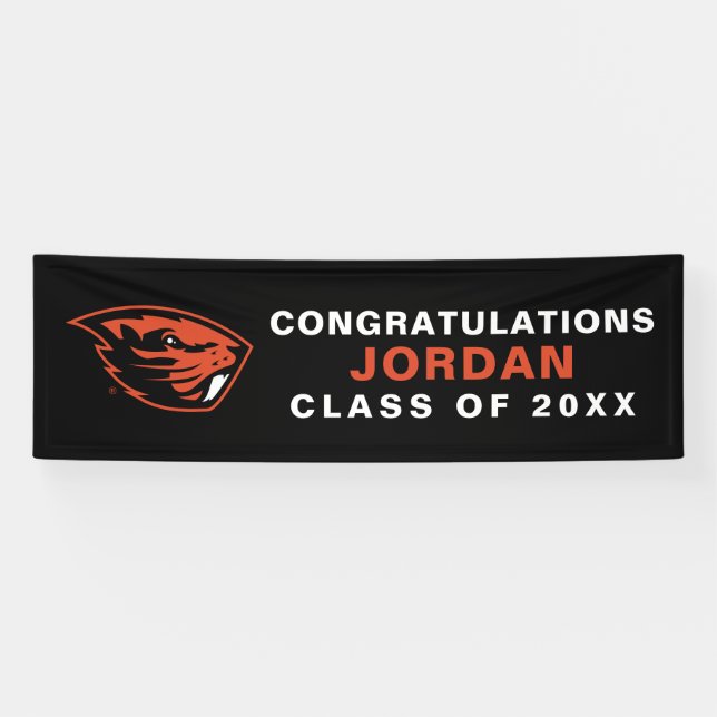 Banderoles Oregon State Beavers | Tête de castor (Horizontal)