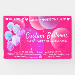 Banderoles Organisateur d'événements rose Maison Mariage Ball