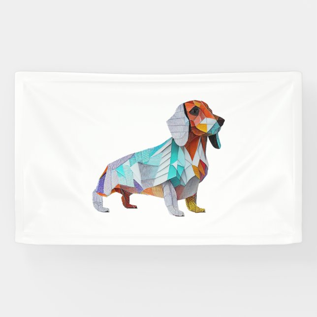 Banderoles Origami Dachshund (Horizontal)