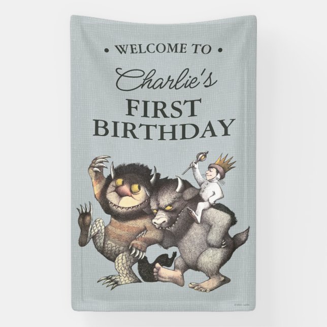 Banderoles Où sont les monstres 1er anniversaire (Verticale)