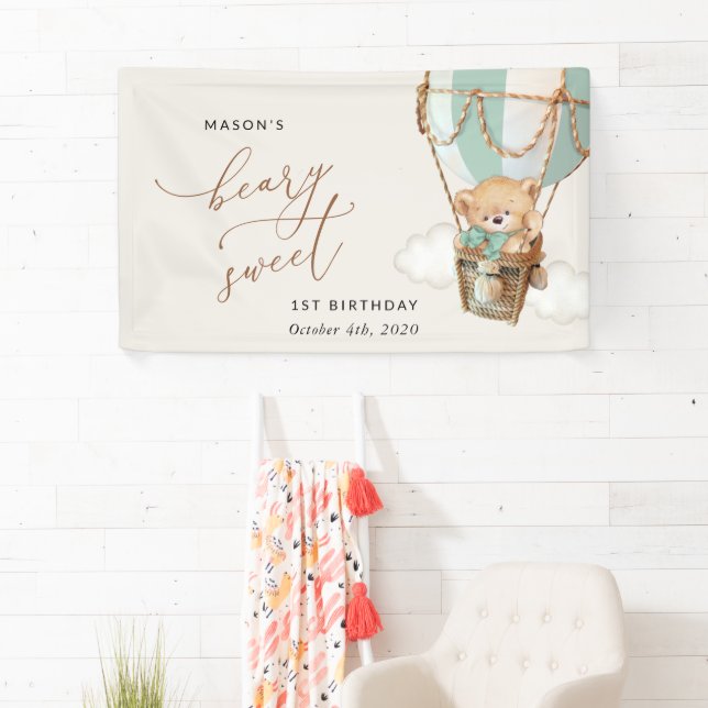 Banderoles Ours en peluche, Ballotte verte, accueil pour le p (En situation)