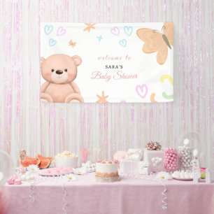 Banderoles Ours en peluche de dessin animé Bienvenue à la bab