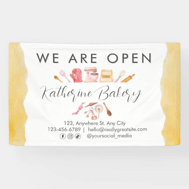 Banderoles Outils de boulangerie Média sociaux Entreprise de  (Horizontal)