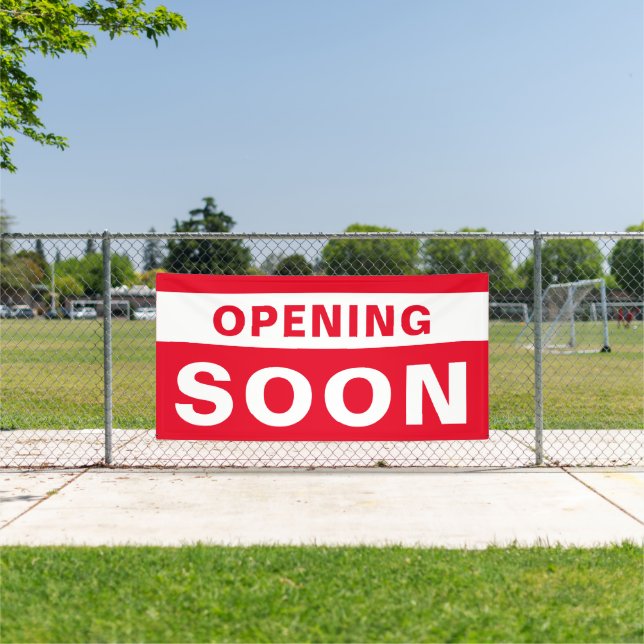 Banderoles Ouverture Bientôt Entreprise Rouge Blanc Grand Pan (Insitu)