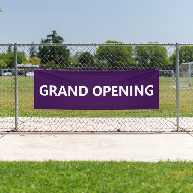 Banderoles Ouverture officielle violet foncé et blanc (En situation)