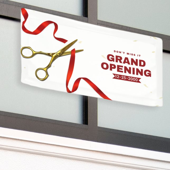 Banderoles Ouverture solennelle rouge et blanc professionnell (Bâtiment extérieur)