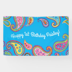 Banderoles Paisley Cute 1er anniversaire coloré