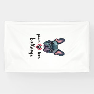 Banderoles Paix Amour Bouledogues Vintage Galaxie Bouledogue
