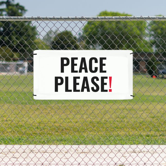 Banderoles Paix s'il vous plaît blanc noir rouge texte anti-g (Insitu)