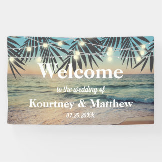 Banderoles Palmier Tropical Personnalisé Mariage Plage String