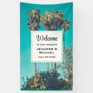 Banderoles Palmiers tropicaux Californie Retro Vibe Mariage
