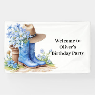 Banderoles Pampas Bottes de basse et de cowboy Anniversaire