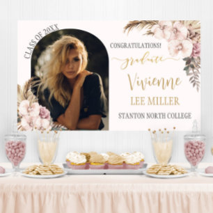 Banderoles Pampas Grass Orchid Floral Photo Party