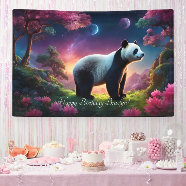 Banderoles Panda dans un jardin d'Imaginaires (Fête)