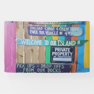 Banderoles Panneau coloré Welcome Island Carribean