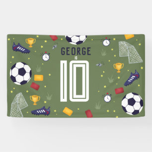 Banderoles Panneau d'anniversaire garçons football Sports Ver