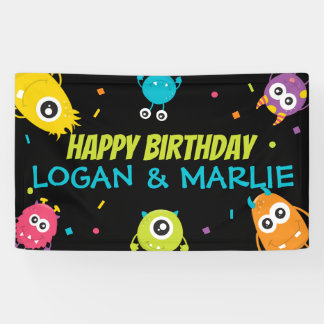 Banderoles Panneau d'anniversaire monstre commun