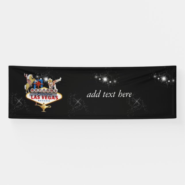 Banderoles Panneau de bienvenue de Las Vegas sur fond étoilé (Horizontal)