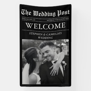 Banderoles Panneau de bienvenue de mariage de journal éditori