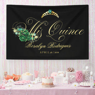 Banderoles Panneau de bienvenue noir Mis Quince