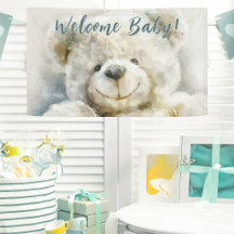 Panneau de bienvenue pour Baby Shower Ourson Migno
