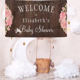 Banderoles Panneau de bienvenue pour une baby shower rétro fl