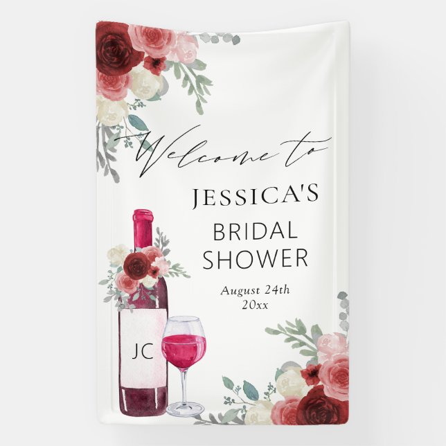 Banderoles Panneau de bienvenue vin rouge Avant les Vœux (Verticale)